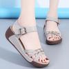 Женские летние сандалии для улицы, нарядные, с открытым носком, повседневные, серые сандалии для девочек, большой размер, на платформе, толстая подошва, увеличивающая рост