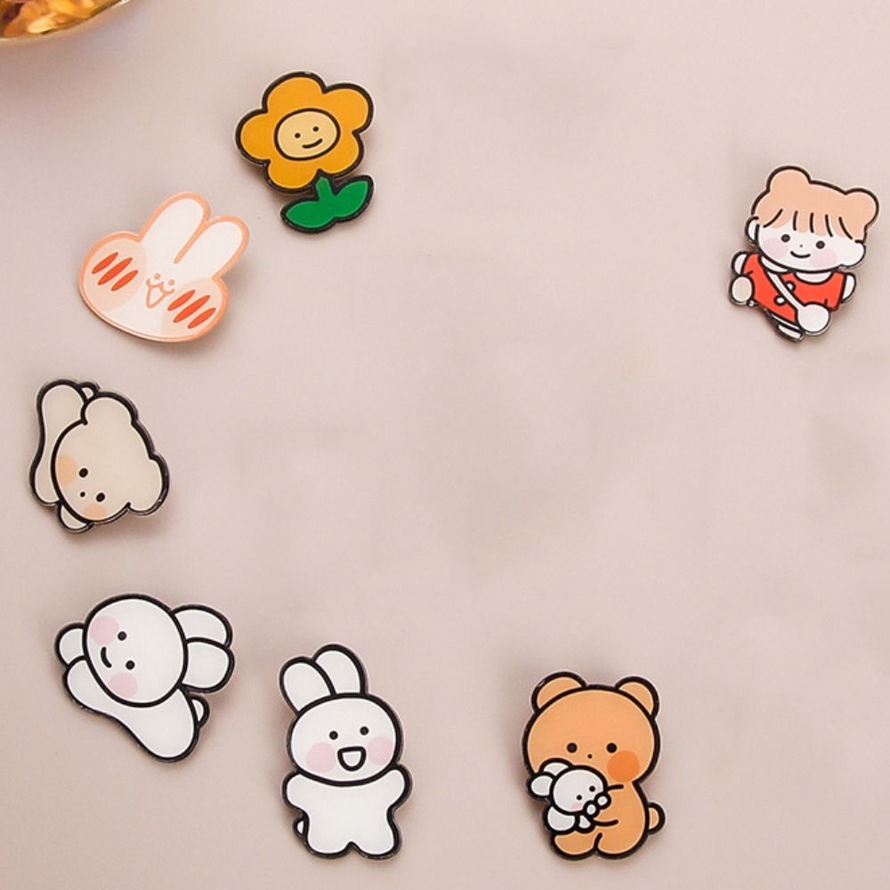 Bunny Cartoons Bunny Brooches Acrylic Bear Bunny Lapel Pins Dog Pin Badge Men