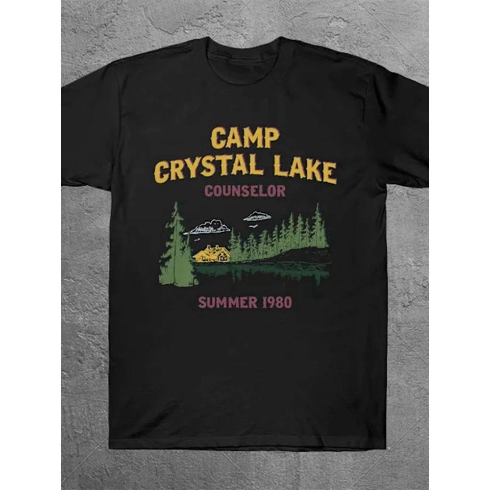 Unisex Streetwear Trendy Casual Graphic Tshirt Soft Crew Neck Short Sleeve Local Retrostyle Unisexs Retro 90s Lake Cam