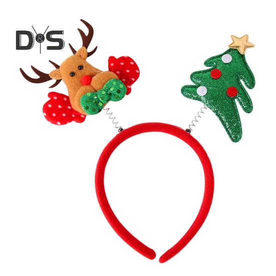 Рождественская повязка на голову с рогом оленя, повязка на голову в виде звезды Санта-дерева, праздничный обруч для волос, аксессуар для косплея для женщин и детей