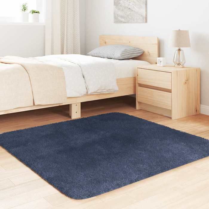 VidaXL Tapis shaggy à poils longs bleu marine 120x120 cm polyester, tapis, tapis de chambre, tapis moderne, tapis de salon, 4102867