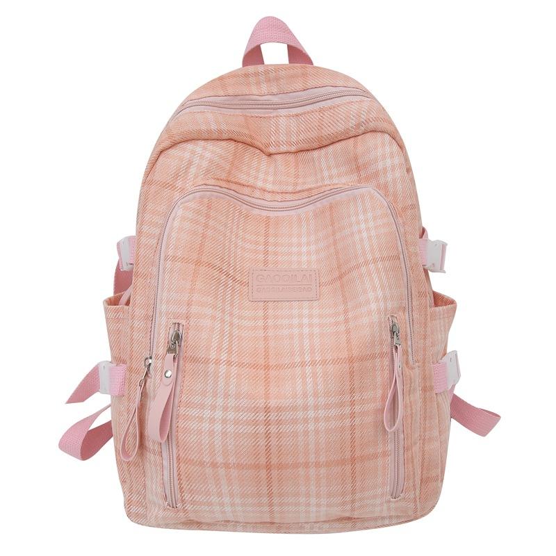 Plaid Schoolbag Student Campus Backpack Women's Travel Backpack