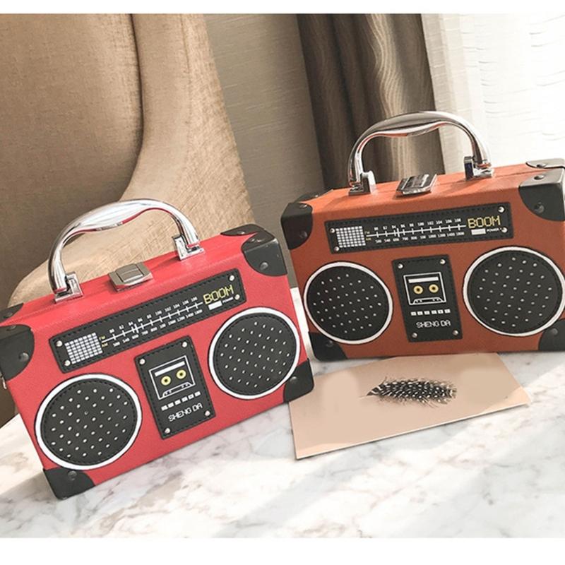 Женская сумка на плечо в форме радио, простая сумка-мессенджер, креативная сумочка и кошелек, вечерняя сумка, сумка кроссбоди из ПУ кожи