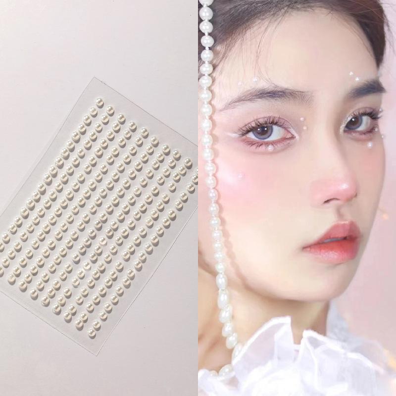 Diy белая жемчужная паста 3D украшения для лица наклейки для теней для век самоклеящиеся для лица и тела брови алмазные наклейки для ногтей украшение с бриллиантами