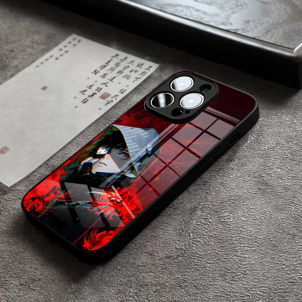 Крутой чехол для телефона Tokyo Ghoul в стиле аниме для iPhone 17 16 Pro Max 15 Plus 14 Pro 12 11 13 Mini X XR XS Max SE Стеклянная крышка
