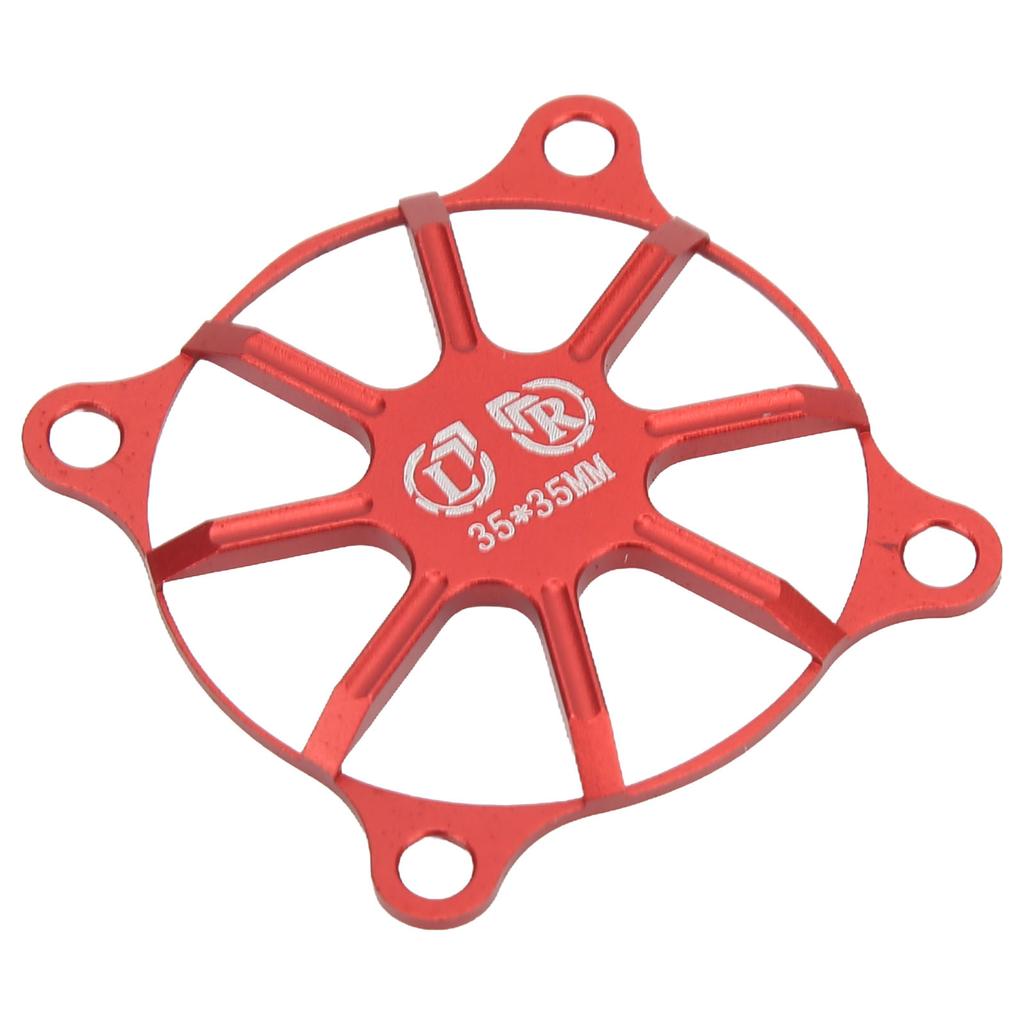 Motor Cooling Fan Cover Aluminum Alloy Heat Dissipation Fan Protective Cover for RC Car Red