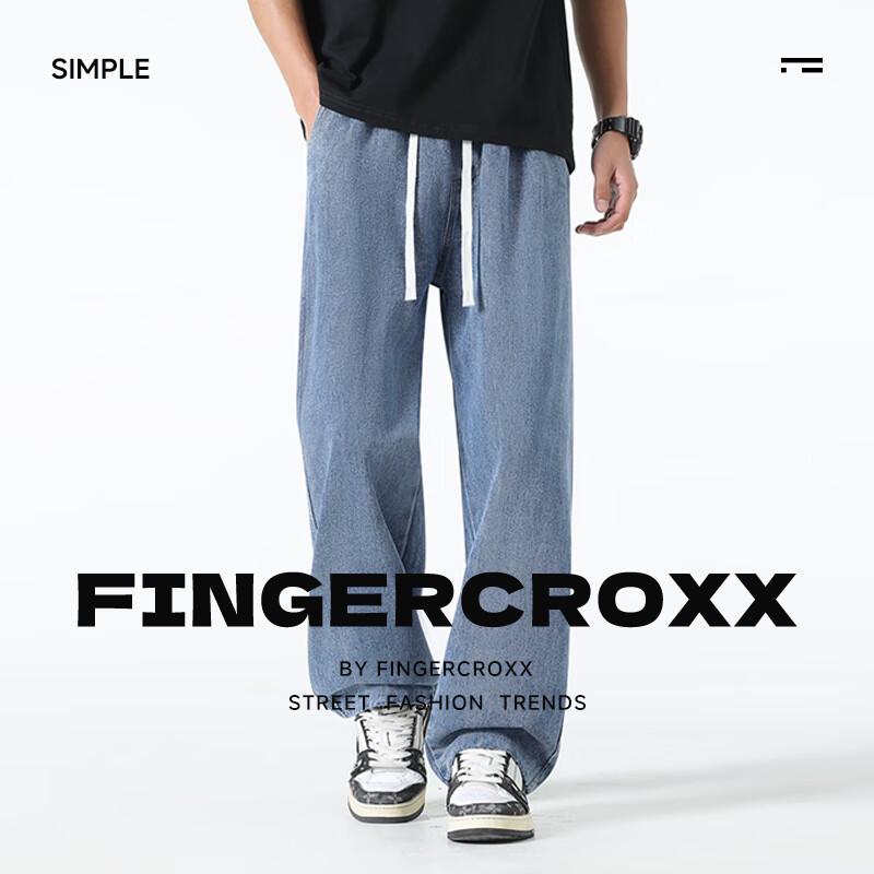 Мужские повседневные джинсы Fingercroxx свободного кроя с прямыми штанинами