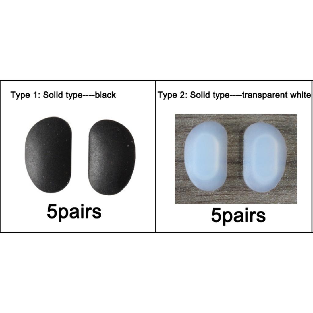 20pcs(10pairs) Anti Slip Rubber Eyeglasses Nose Pads Sunglass Spectacles Eyewear Glasses Accessories Black White Push On