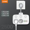 LDNIO EU Plug Power Strip 2 AD с 3 USB 1 портом Type-C электрическая розетка универсальная розетка для домашнего офиса сетевой фильтр