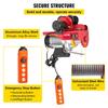 800Kg/1700Lbs Electric Trolley Hoist 1300W Electric Hoist Winch Double 12M/40Ft , Electric Hoist Electric Forklift Steel Pallet Holder Lever Garage