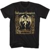 Музыкальная футболка Hollywood Vampires с летучими мышами и скелетами, черная