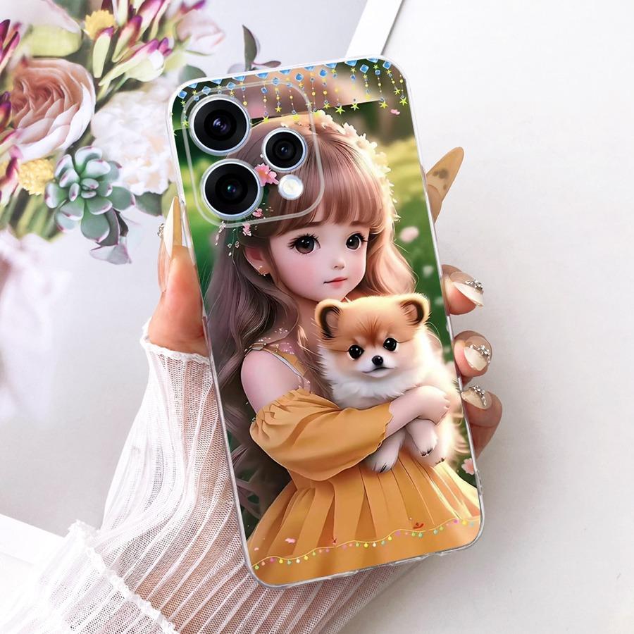 Чехол для OPPO Reno15 15F Защитный чехол для OPPO Reno15 F CPH2801 Reno 15 5G Capa цветок Мягкий силиконовый ТПУ Чехол для телефона