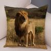 Africa Lion Pillow Case Decor Wild Animal Pattern Print Pillowcase Super Soft Plush Cushion Cover for Car Sofa Home 45x45cm