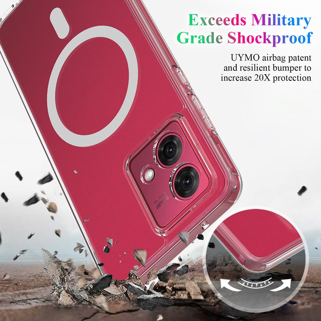 For Motorola Edge 40 Neo 5G Clear Phone Case Compatible with MagSafe TPU+Acrylic Back Cover