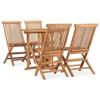 VidaXL Outdoor Folding Dining Furniture 5 Pcs Table and Patio Chairs Garden Dining Set Patio 3059979