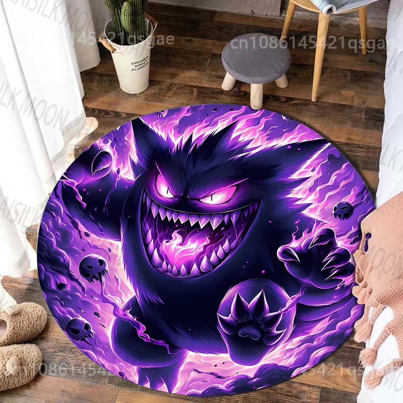 1 шт. Японские игры P-Pokemon G-Gengar Принт Круглый Ковер Коврик для Гостиной Спальни Ковер Фланелевый Нескользящий Ковер Подарок Potdemiel