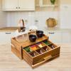 Wooden Tea Bag Organizer Box Container Teabag Holder Storage with Drawer for