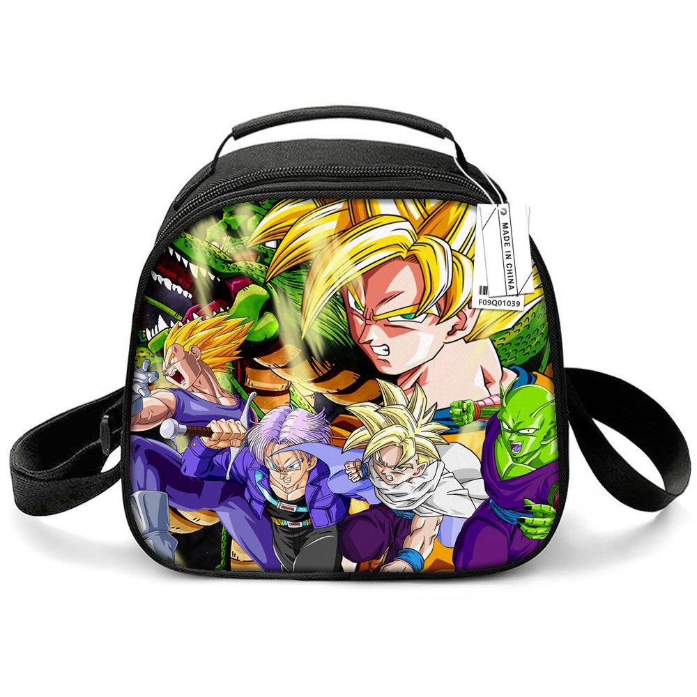 Детская сумка для обеда Dragon Ball, Сумка-ланчбокс для начальной школы, Сумка-холодильник, Мультяшная переносная сумка для еды на плечо