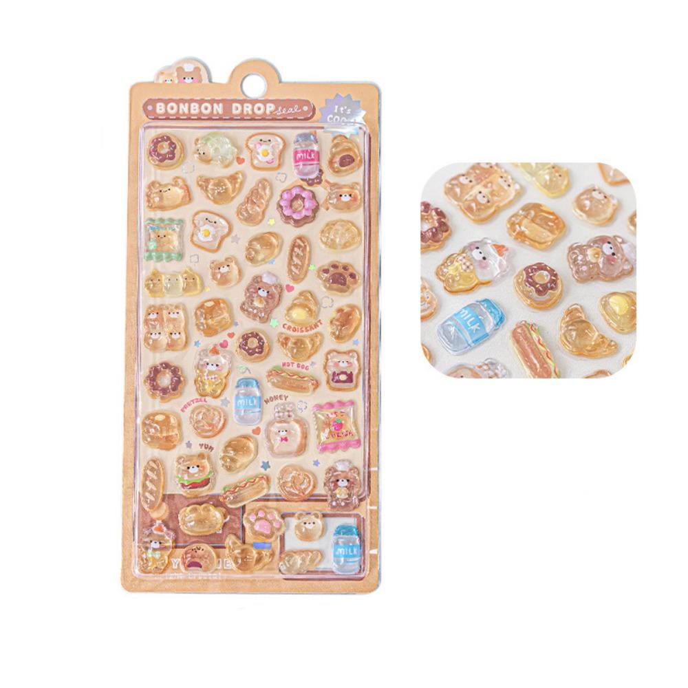 Cute Candy Animal Drop Sticker Aesthetic DIY Toy Stickers 3D Decor Stickers  DIY Scrapbooking