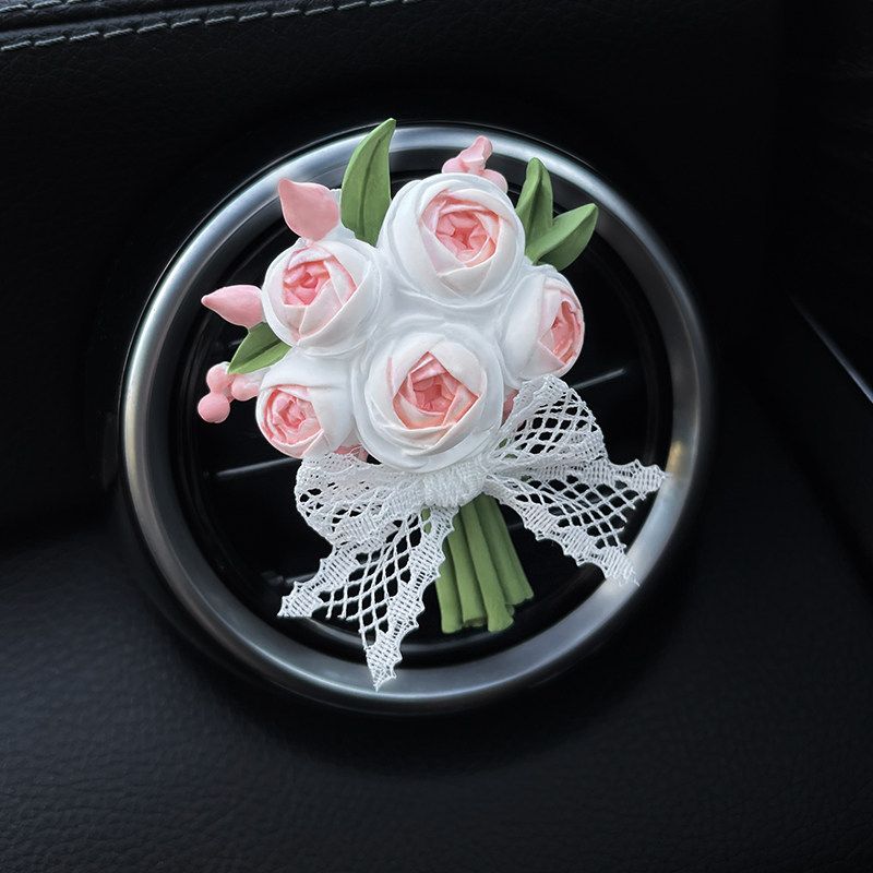 Diffusing Stone Eternal Rose Bouquet Car Air Vent Perfume Aromatherapy Decoration Fresh Flower Car Fragrance