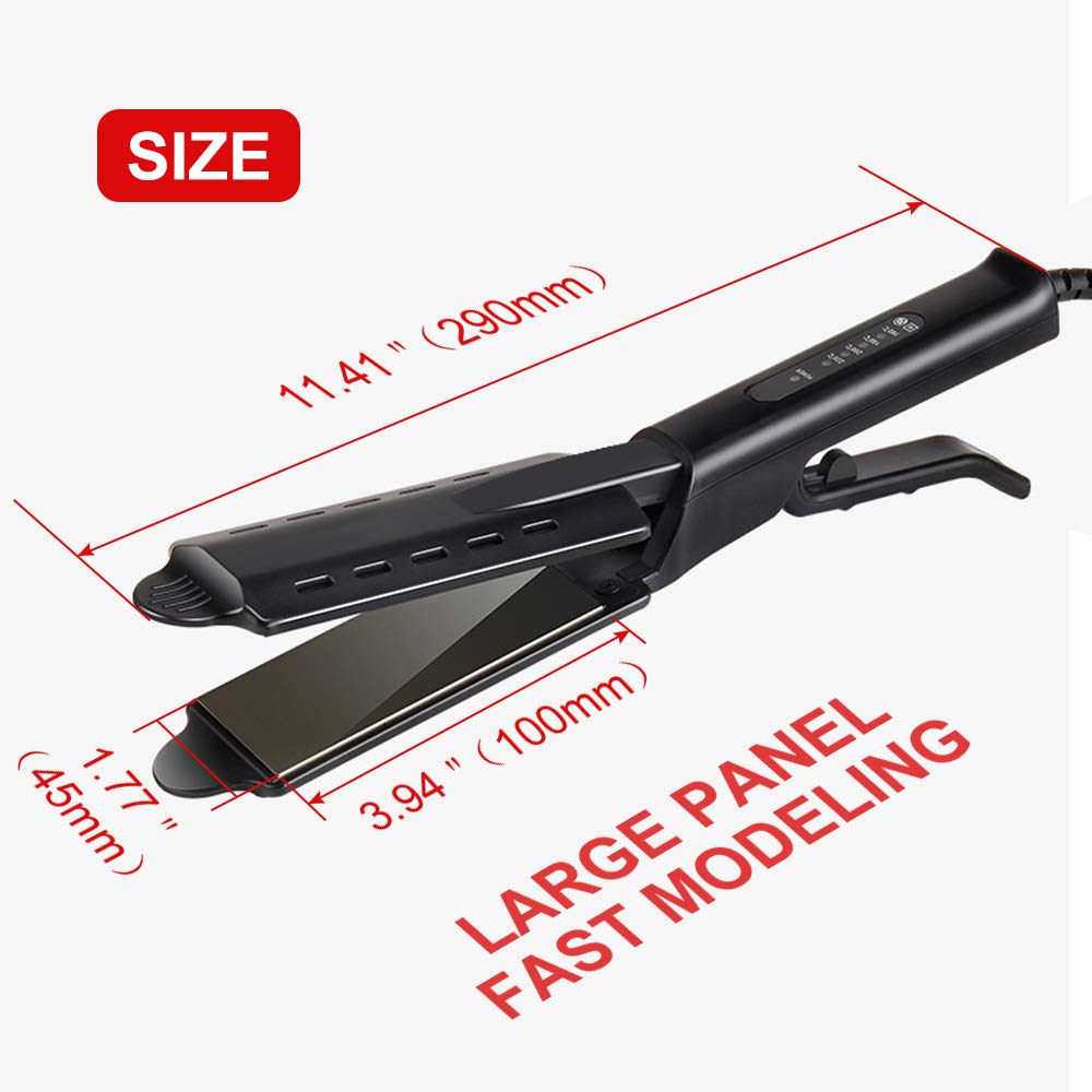 Hair Straightener Professional Glider Ceramic Tourmaline Ionic Flat Iron, Straightens & Curls with Four Adjustable Temperature,Hair Treatment Styling