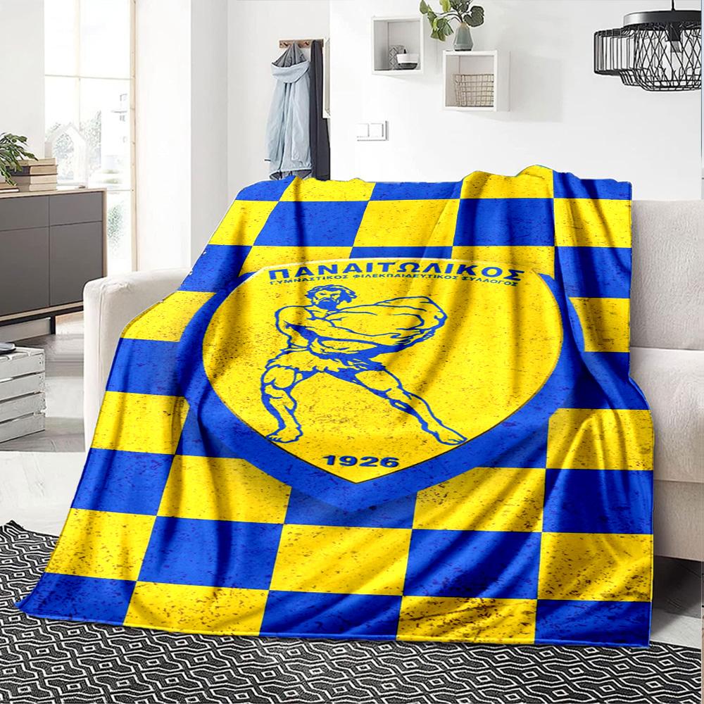 Panetolikos Print Flannel Blanket High Quality Warm Comfortable Cover for All Seasons Perfect for Gifts Home Decor