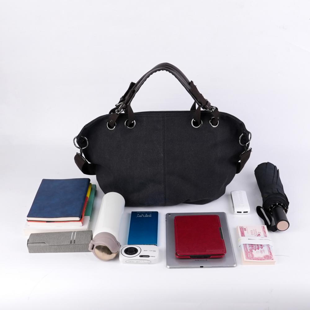 Винтажная холщовая большая сумка, сумка-хобо на плечо в стиле ретро, ​​женская повседневная ручная сумка, сумка через плечо для поездок на работу