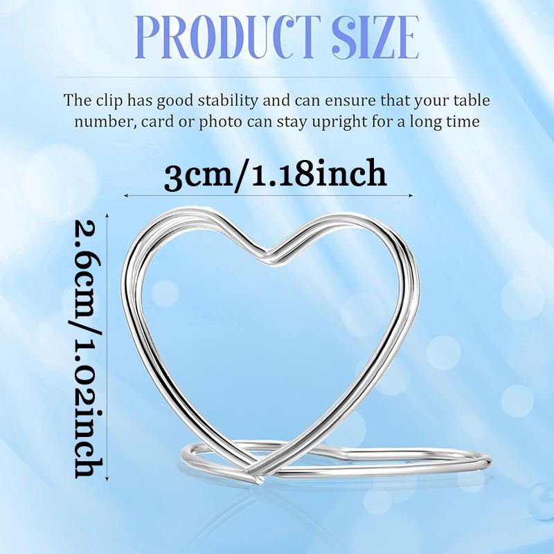 WTEMPO Свадебные держатели для рассадочных карточек на стол Сердце Держатели номеров свадебных столов Мини подставки для фотокарточек для вечеринки в честь помолвки Вертикальный держатель для этикеток