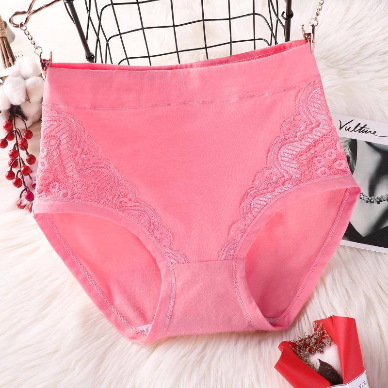 Plus Size Women's Cotton Red Lace Midwaist Year of Life Briefs Panties