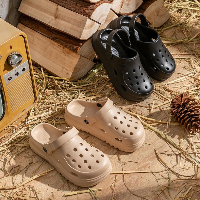 Модные сандалии на платформе с вырезами для женщин Летние нескользящие пляжные клоги Ева сандалии Женские сандалии на толстой мягкой подошве Садовая обувь Шлепанцы