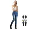 Womens Vintage Slim Fit Motorcycle Jeans With Extended Protective Padding Harley Riding Use
