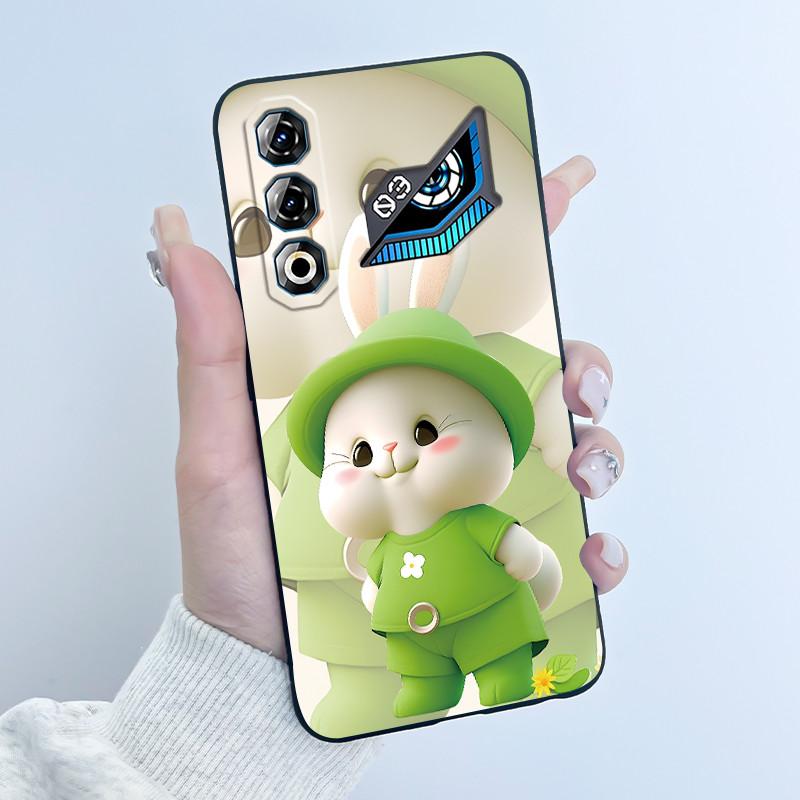 Чехол для ZTE Nubia Neo 3 GT 5G Z2465N Милый Кролик Черный Мягкий ТПУ Силикон Ударопрочный Задняя Крышка Для ZTE Nubia NEO3 GT 5G Корпус
