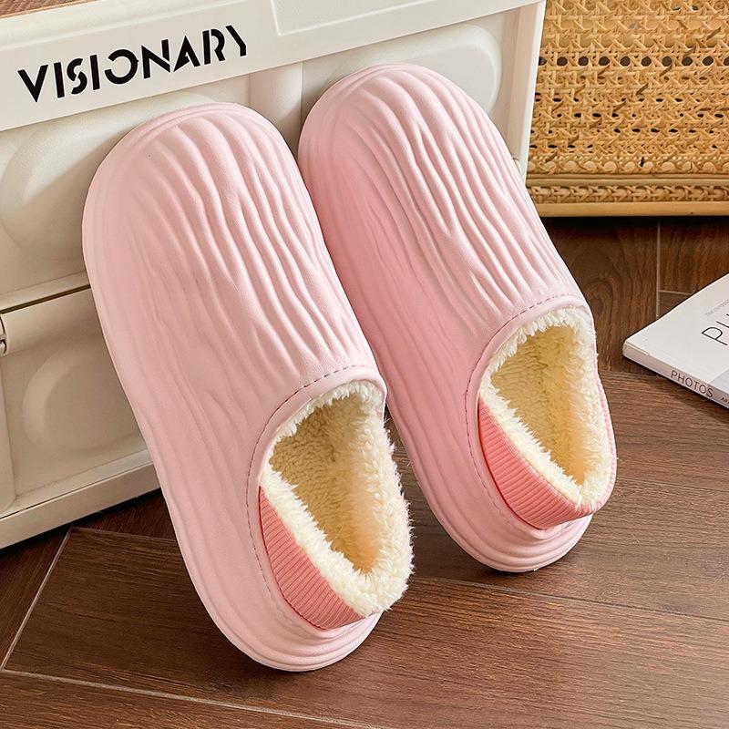 Зимние теплые женские тапочки повседневные плюшевые балетки домашние водонепроницаемые нескользящие туфли для дома и улицы толстые домашние тапочки на платформе