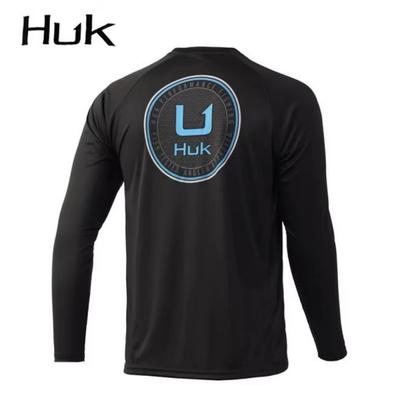 HUK Одежда для рыбалки Luya Футболка с длинным рукавом и круглым вырезом Мужская Защита от солнца Быстросохнущая Дышащая
