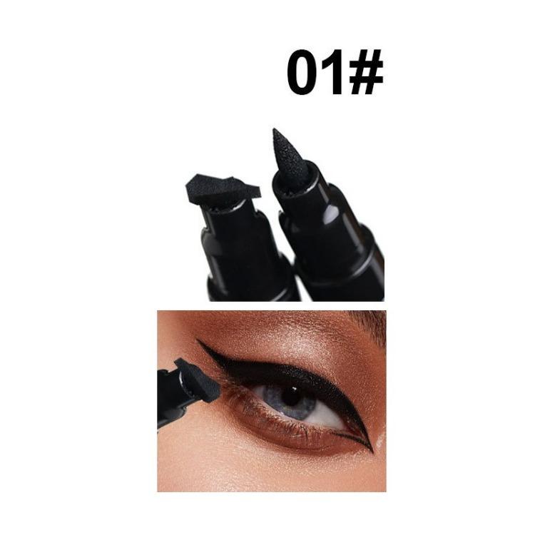 Big Seal Stamp Liquid Eyeliner Pen Waterproof Fast Dry Black Eye Liner Pencil with Eyeliner Cosmetic Double-ended Eyeliner
