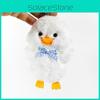 Plush Duck Keychain Toy With Grid Tie Design For Wedding Decor And Gifts