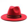 Big Eave Hat Fashion Flat Top Hat Men'S And Women'S Woolen Jazz Hat