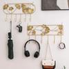 Крючок в виде золотого листа в скандинавском стиле, креативная вешалка для пальто и шапок, органайзер для ключей, настенное украшение из железа, аксессуары для хранения вещей