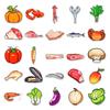 50 креативных наклеек со свежими продуктами: Овощи, Мясо и Другое для Телефона, Декор Стакана для Воды