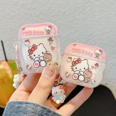 Милый чехол для наушников Hello Kitty KT для Apple AirPods 1 / 1-го поколения мультяшный KT медведь чехол для наушников pro1
