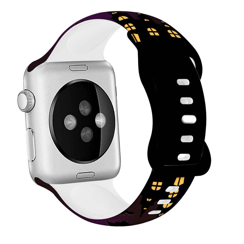 Силиконовый ремешок для Apple Watch Band 44 мм 40 мм 45 мм 49 мм 41 мм 38 мм 42 мм Хэллоуинский браслет iwatch series 9 7 se 3 5 4 6 8 ultra 2