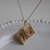 Gold Star Map Character Book Necklace Vintage Openable Pendant Niche Design Clavicle Chain