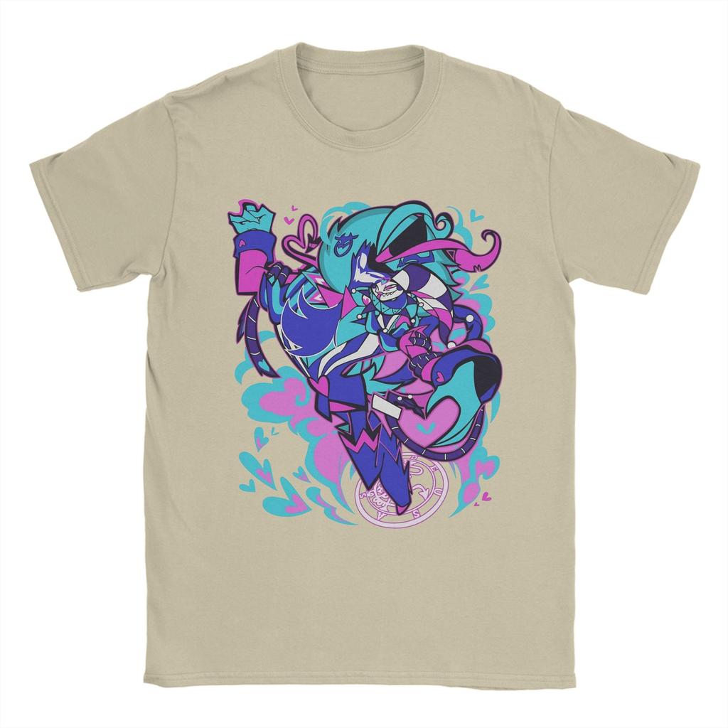 Мужская футболка Ozzie x Fizzarolli Hazbins Hotels Винтажная футболка из чистого хлопка с коротким рукавом Футболки с круглым вырезом Топы 4XL 5XL 6XL