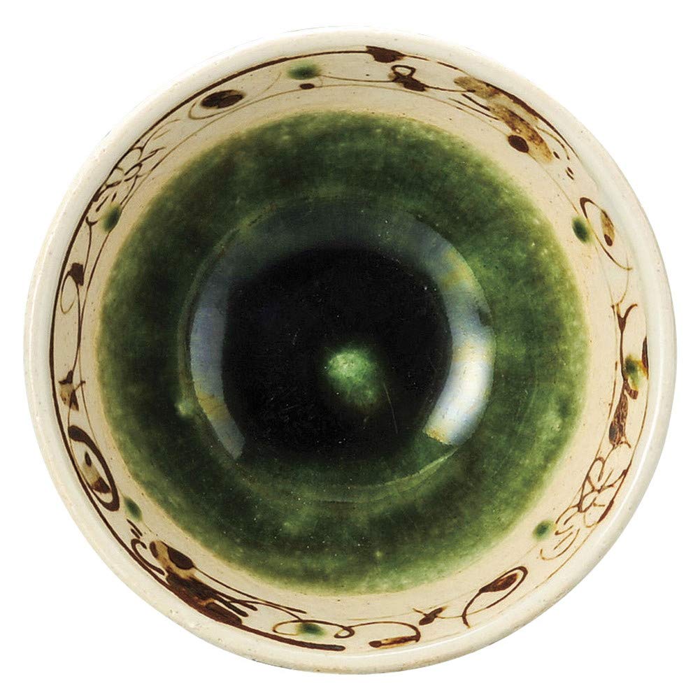 Миска для риса Fuchi Karakusa x Ручная работа Японская Японская Стильная Коммерческое использование Стиль Орибэ [11,8 6,2 см, 180 г] [Миска для риса] Керамика, Ресторан,