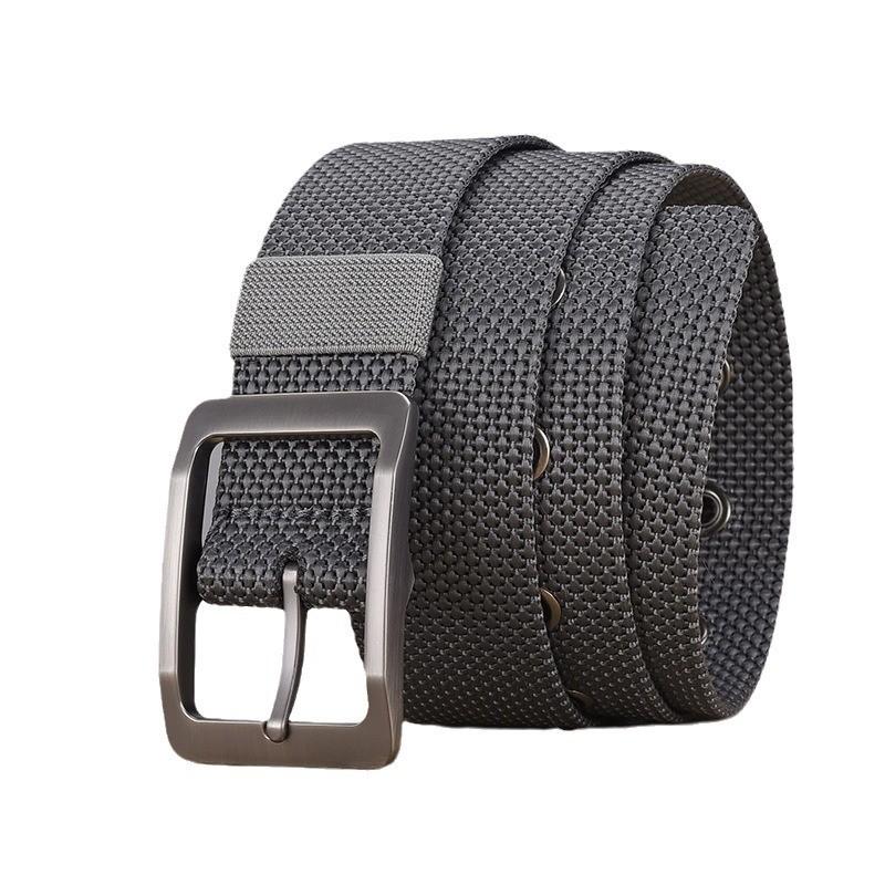 Zinc Alloy Buckled Canvas Belt With Versatile Style For Men Work Travel And