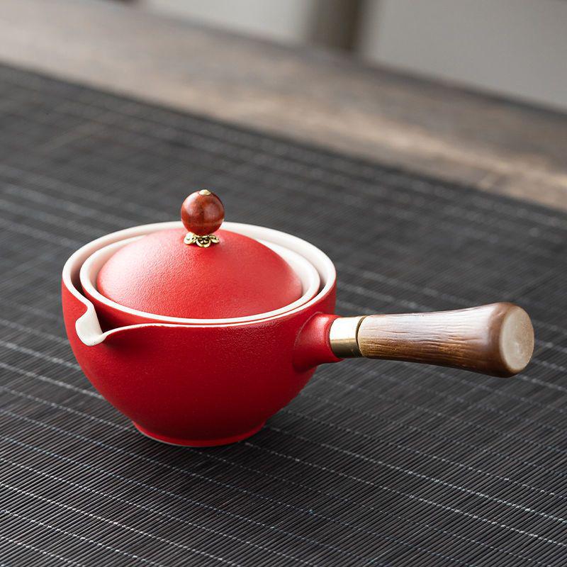 Портативный керамический дорожный чайный набор с автоматическим заварником для чая Кунг-фу - Бизнес-подарок