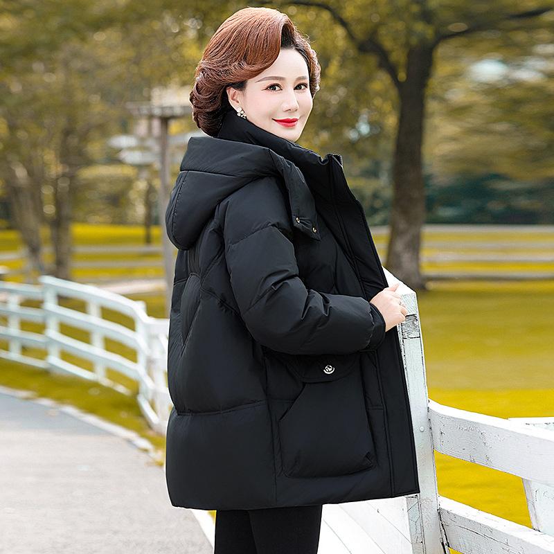 Пуховик женский средней и длинной длины, зимний, толстый и теплый, с капюшоном, для женщин среднего и пожилого возраста