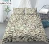 3D Modern Bedding Set Dollar Motif Printed Duvet Cover Vivid Comforter Cover 2/3 Pieces Money Maths Pattern Funny Soft Bed Set