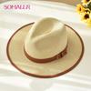 Womens Summer Panama Straw Sun Hats Fashion Wide Brim With Belt Sun UV Protection Beach Caps Unisex Travel Hats