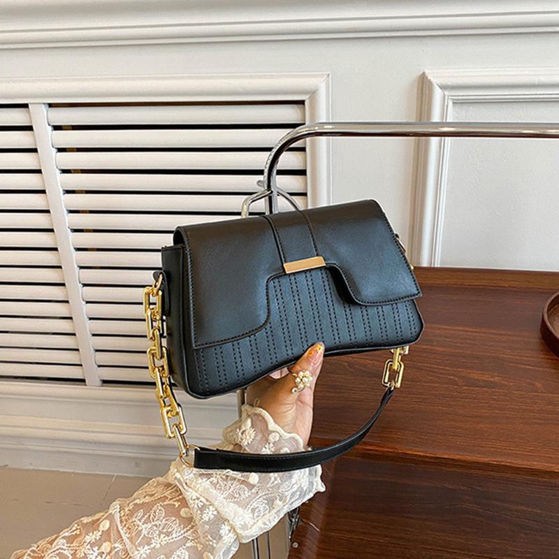 Роскошная сумка для подмышек с цепочкой и клапаном для женщин, винтажная сумка из искусственной кожи для женщин, сумка для покупок на плечо подмышками